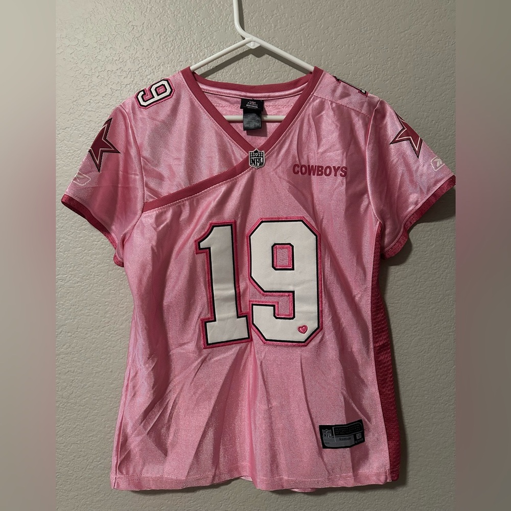 Pink Cowboys Jersey Austin #19 women’s size L large Reebok NFL